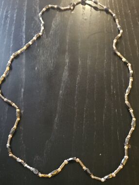 Gray and Gold Beaded Magnetic Necklace - Women Jewelry
